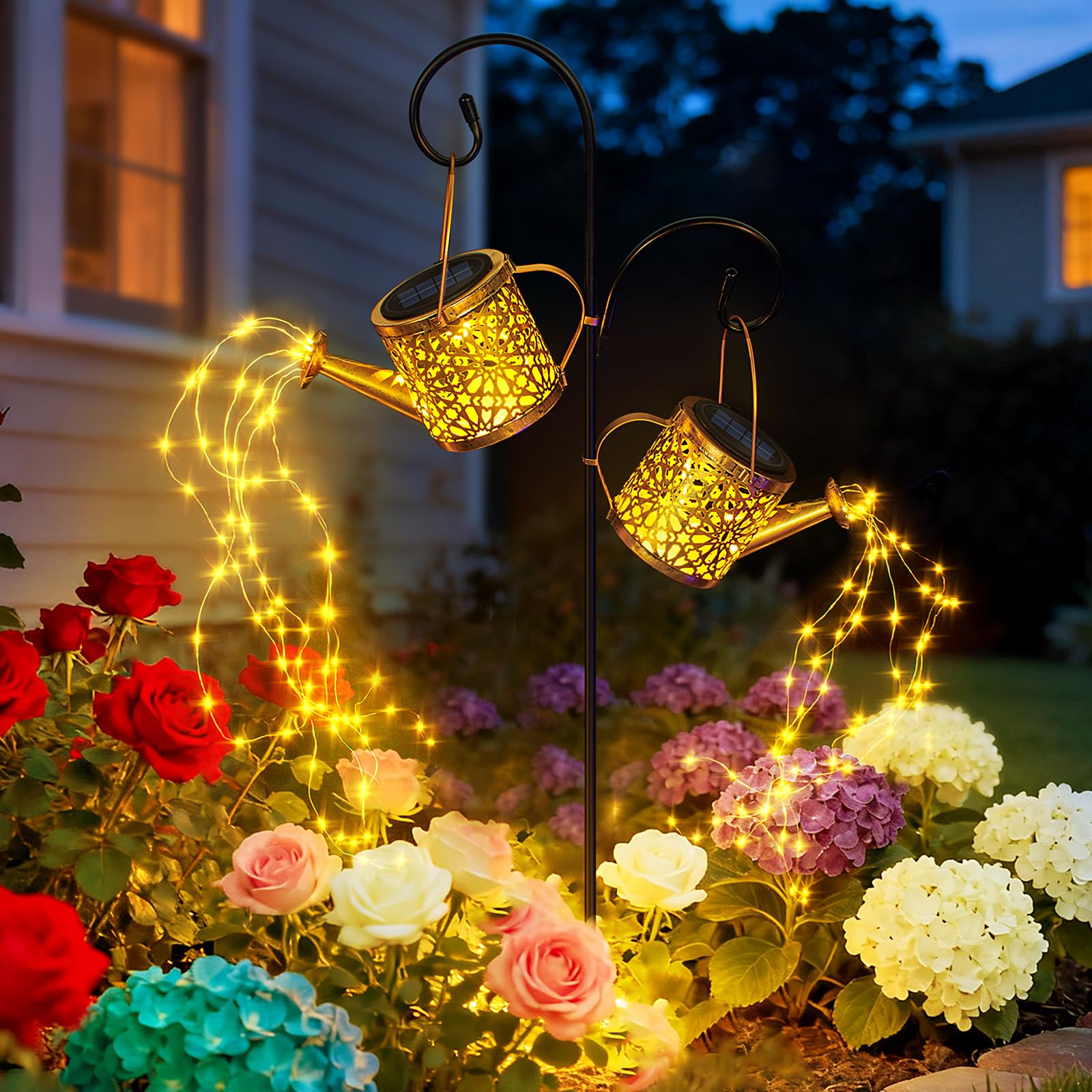 1 Pack Solar Watering Can Lantern, Hanging Light Outdoor Waterproof, Hanging Lantern Decorative, Garden Decoration Gift for Women Mom
